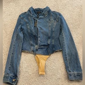 Structured Denim Bodysuit